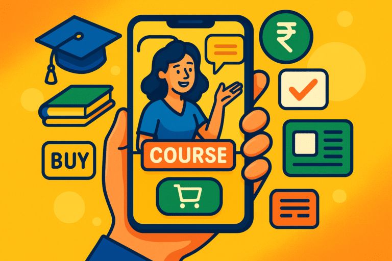 Sell online courses through app in India || +91-9874316000